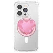 PopSockets Rund MagSafe PopGrip udvidelig stativ og greb - Krystalhjerte / Lyserød