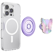 PopSockets Rund MagSafe PopGrip udvidelig stativ og greb - Emalje sommerfugleprisme