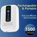 Bærbar luftpumpe / fiskeaerator til akvarium - 1500mAh