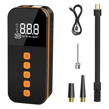 Bærbar pumpe til bildæk / luftpumpe med digitalt display