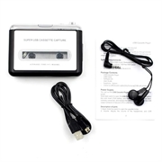 Bærbar Kassette til mp3 Lydkonverter - Sølv / Sort