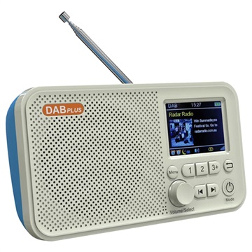 Transportabel DAB Radio & Bluetooth-højtaler C10 (Open Box - God stand) - Hvid / Blå