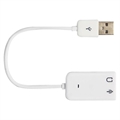 Transportabel Ekstern USB-lydkort - Hvid