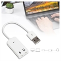 Transportabel Ekstern USB-lydkort - Hvid