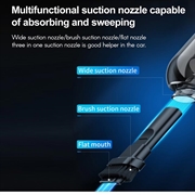 Bærbar, roterbar støvsuger med dobbelt LED-lys