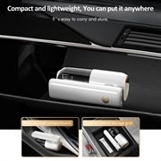 Bærbar, roterbar støvsuger med dobbelt LED-lys - hvid