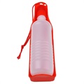 Transportabel Vandflaske med Skål til Kæledyr - 750ml - Rød
