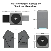 Premium 3-i-1 roterbar Qi2 magnetisk trådløs ladestation - grå