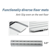 Skridsikker måtte til Bad / Brusekabine - 61x90cm - Grå