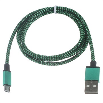 Premium USB 2.0 / MicroUSB Kabel - 3m - Grøn