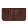 Premium universelt vandret hylster i læder med dobbelt magnetisk lukning - 6.7"-6.9" - Brun