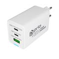 Prio 65W GaN-oplader med PD 3.0, PPS, QC 3.0 – 2 x USB-C, USB-A – hvid