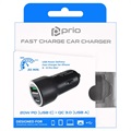 Prio Fast Charge Billader - USB-C, USB-A - Sort
