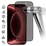 iPhone 18 Pro Privacy Full Cover Skærmbeskyttelse Hærdet Glas med Støvtæt Net