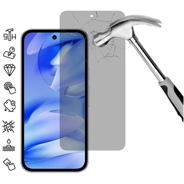 Google Pixel 9a Privacy Full Cover Skærmbeskyttelse Hærdet Glas - Sort Kant