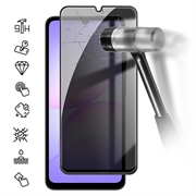 Samsung Galaxy A08 Privacy Full Cover Skærmbeskytter Hærdet Glas - Sort Kant