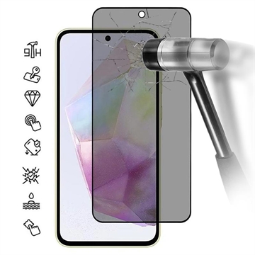 Samsung Galaxy A36/A56 Privacy Full Cover Skærmbeskyttelse Hærdet Glas - Sort Kant