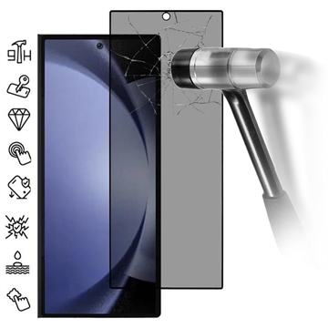 Samsung Galaxy Z Fold6 Privacy Full Cover Skærmbeskyttelse Hærdet Glas - Sort Kant