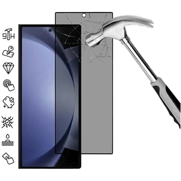 Samsung Galaxy Z Fold7 Privacy Full Cover Skærmbeskyttelse Hærdet Glas - Sort Kant