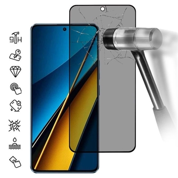 Xiaomi Poco X6 Pro Privacy Full Cover Skærmbeskyttelse Hærdet Glas - Sort Kant
