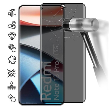 Xiaomi Redmi Note 13 Pro+ Privacy Full Cover Skærmbeskyttelse Hærdet Glas - Sort Kant