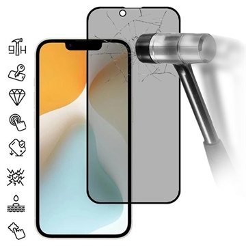 iPhone 16e Privacy Full Cover Skærmbeskyttelse Hærdet Glas - Sort Kant