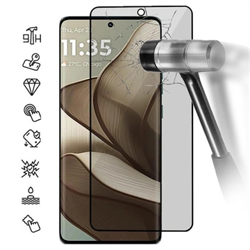 Motorola Edge 50 Privacy Skærmbeskyttelse Hærdet Glas - 9H