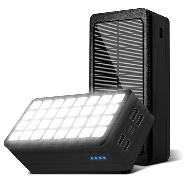 Psooo PS 900 Solcelle Powerbank Med LED Lys 50000mAh psooo-ps-900-solcelle-powerbank-med-led-lys-50000mah