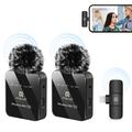 Puluz PU647B Professionel Trådløs clip-on Mikrofon til (Lightning) - 2 stk. - Sort