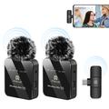Puluz PU648B Professionel Trådløs clip-on Mikrofon til (USB-C) - 2 stk. - Sort