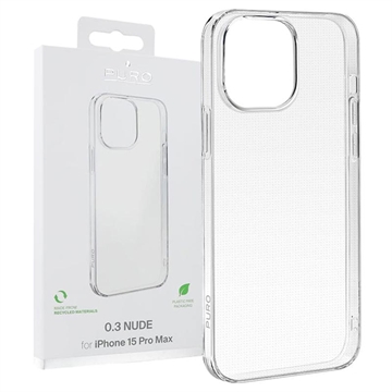 iPhone 15 Pro Max Puro 0.3 Nude TPU Cover - Gennemsigtig