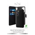 Puro 2-i-1 Samsung Galaxy S23 5G Magnetisk Pungcover - Sort