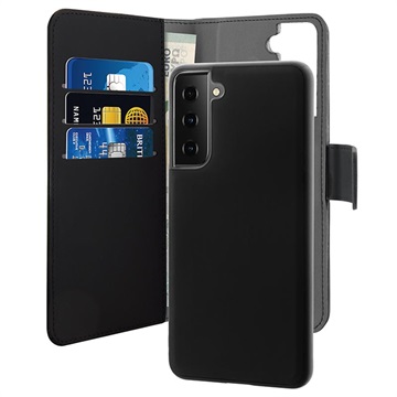Puro 2-i-1 Samsung Galaxy S21 FE 5G Magnetisk Pung Taske (Open Box - Bulk) - Sort