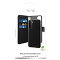 Puro 2-i-1 Samsung Galaxy S21 FE 5G Magnetisk Pung Taske - Sort