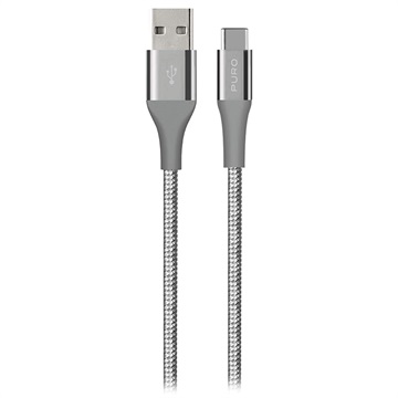 Puro Fabric K2 Charge & Sync USB-A / USB-C Kabel - 1.2m - Space Grå