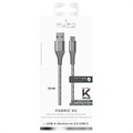 Puro Fabric K2 Charge & Sync USB-A / USB-C Kabel - 1.2m - Space Grå