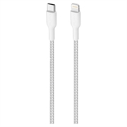 Puro Fabric Ultra-Strong USB-C / Lightning-kabel - 2 m, 20 W - hvid