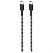 Puro Fabric ultrastærkt USB-C / USB-C-kabel - 1,2 m, 30 W - sort