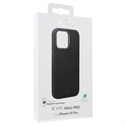 iPhone 15 Pro Puro Icon Mag Pro Silikone Cover - Sort