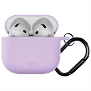 AirPods 4 Puro Icon silikoneetui med karabinhage - violet