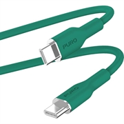 Puro Icon Soft USB-C / USB-C-kabel - 1,5 m - mørkegrønt