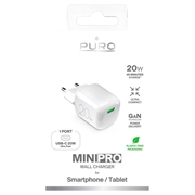 Puro MiniPro GaN USB-C-vægoplader - 20 W - hvid