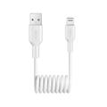 Puro USB-A / Lightning-spiralkabel - 1m - hvid