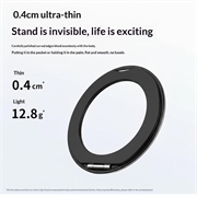 Q11 Ultratyndt, trefoldigt, magnetisk ringstativ - sort