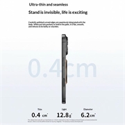 Q11 Ultratyndt, trefoldigt, magnetisk ringstativ - sort