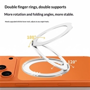 Q11 Ultratyndt, trefoldigt, magnetisk ringstativ - hvid