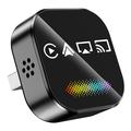Q1A 4-i-1 trådløs CarPlay/Android Auto-adapter med AirPlay/MirrorLink - sort
