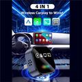 Q1A 4-i-1 trådløs CarPlay/Android Auto-adapter med AirPlay/MirrorLink - sort