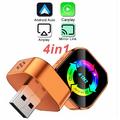Q1A 4-i-1 trådløs CarPlay/Android Auto-adapter med AirPlay og MirrorLink - Orange / Farverig