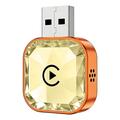 Q1AS Diamond Cut 4-i-1 trådløs Android Auto- og CarPlay-adapter - Guld / orange